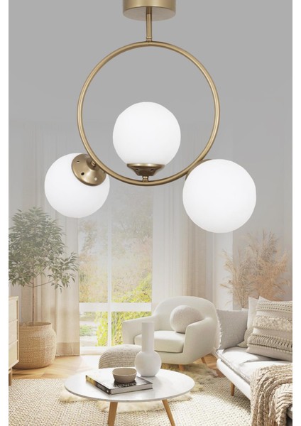 Evren 3 Lü Eskitme Avize Beyaz Camlı Yatak Odası Mutfak Salon Hol Koridor Avize fiyatları