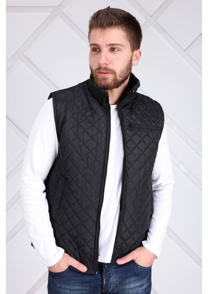 Erkek Siyah Kapitone Yelek