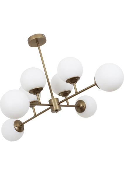 Nida 8 Li Eskitme Avize Beyaz Camlı Dekoratif Tasarım Yatak Odası Mutfak Salon Avize fiyatları