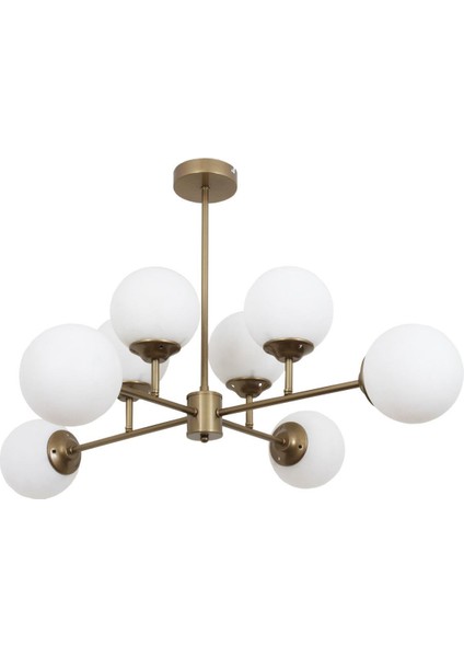 Nida 8 Li Eskitme Avize Beyaz Camlı Dekoratif Tasarım Yatak Odası Mutfak Salon Avize modelleri