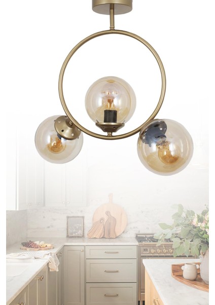 Evren 3 Lü Eskitme Avize Bal Camlı Yatak Odası Mutfak Salon Hol Koridor Avize