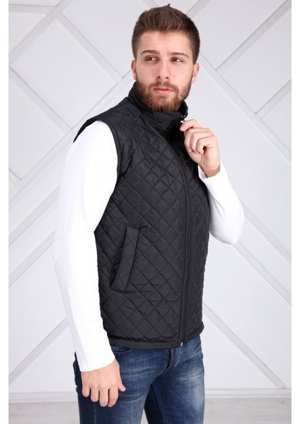 Erkek Siyah Kapitone Yelek