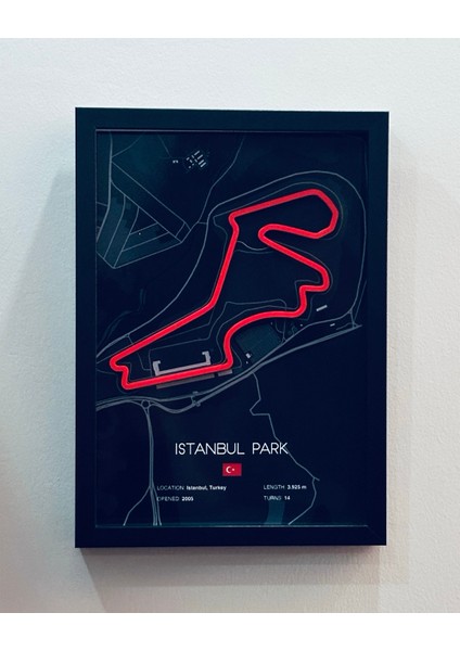 Istanbul Park F1 Pisti 3 Boyutlu, Çerçeveli Tablo - Formula 1 Dekoru
