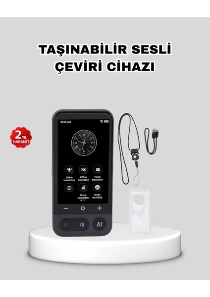 Taşınabilir Akıllı Sesli Çeviri Cihazı – 139 Dil Desteği, Dokunmatik Ekran