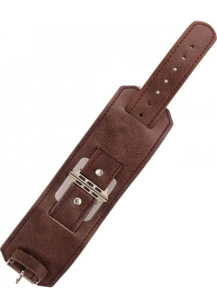 Apple Watch 42MM NL17 Deri Kordon - Mürdüm