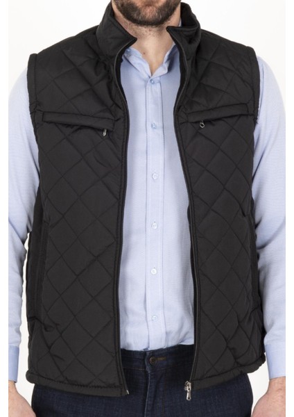 Klasik Kesim Kapitone Şişme Yelek Içi Polarlı Baba Yeleği