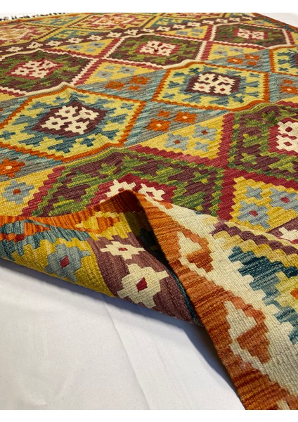 El Dokuma Afgan Kilim Yün Kök Boya