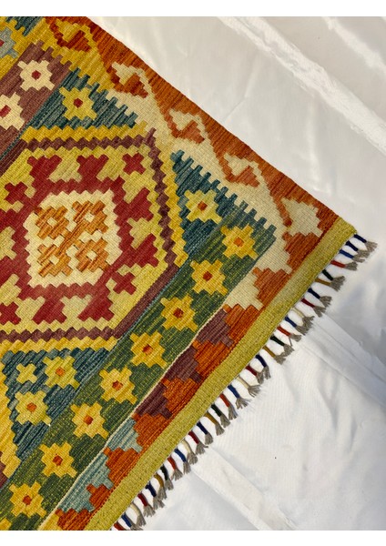 El Dokuma Afgan Kilim Yün Kök Boya