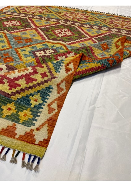 El Dokuma Afgan Kilim Yün Kök Boya