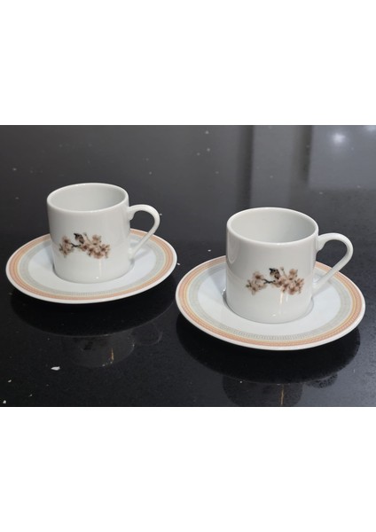 Pink Flower Porselen Kahve Takımı 2 Kişilik 80 cc fiyatları