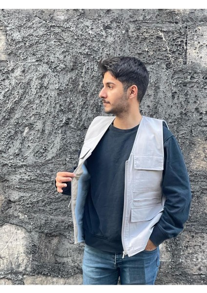 Erkek Yazlık Keten Kumaş Avcı Yelek Çok Cepli 7 Cep modelleri