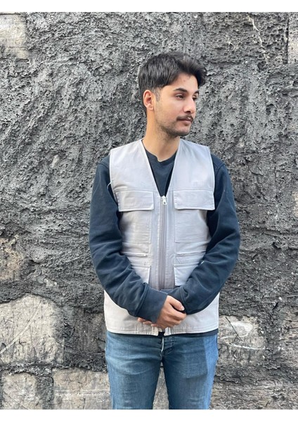 Erkek Yazlık Keten Kumaş Avcı Yelek Çok Cepli 7 Cep fırsatları