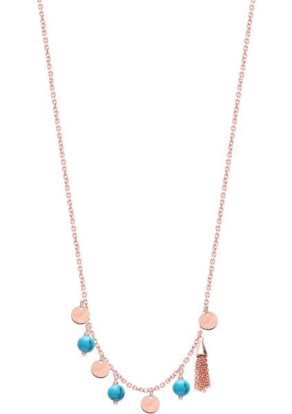 Emılıano Jewellery Silver 925AYAR Gümüş Turkaz Boncuklu Kolye
