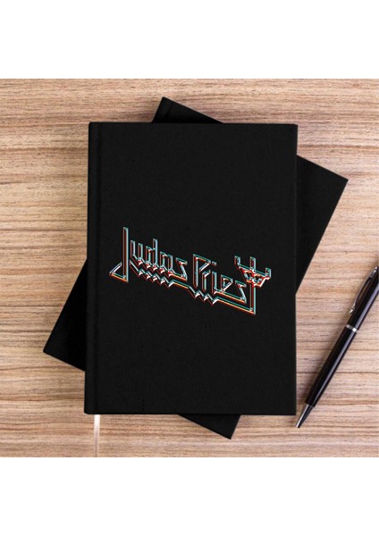 Judas Priest Logo 2 Siyah Kanvas Defter Çizgisiz