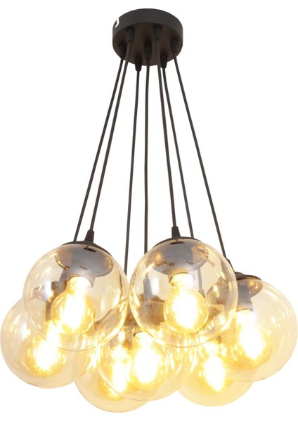 Kapo 7 Li Siyah Avize Bal Camlı Dekoratif Tasarım Yatak Odası Mutfak Salon Avize fiyatları