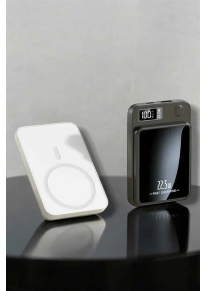 iOS Uyumlu 22.5W Hızlı Şarj Magsafe Powerbank Dijital Göstergeli 10.000 mAh