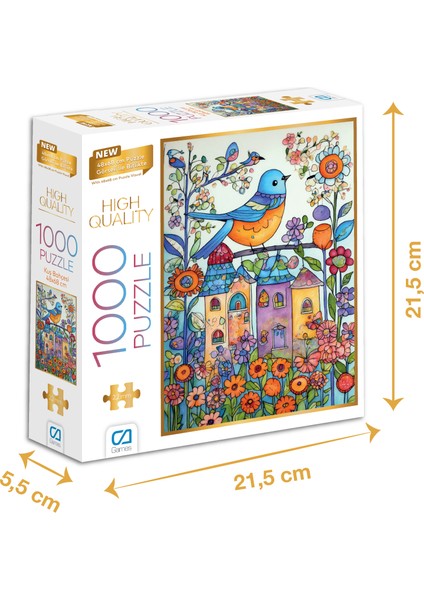 Kuş Bahçesi - 1000 Parçalı Puzzle - 48 x 68 cm