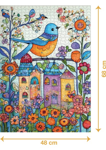 Kuş Bahçesi - 1000 Parçalı Puzzle - 48 x 68 cm fiyatları