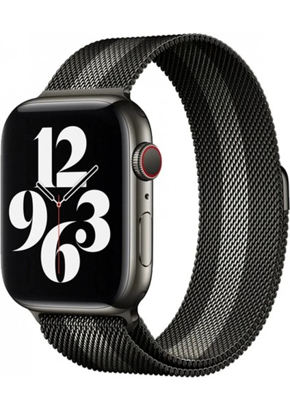 Apple Watch 38MM Metal Mıknatıslı Kordon - Siyah-Beyaz