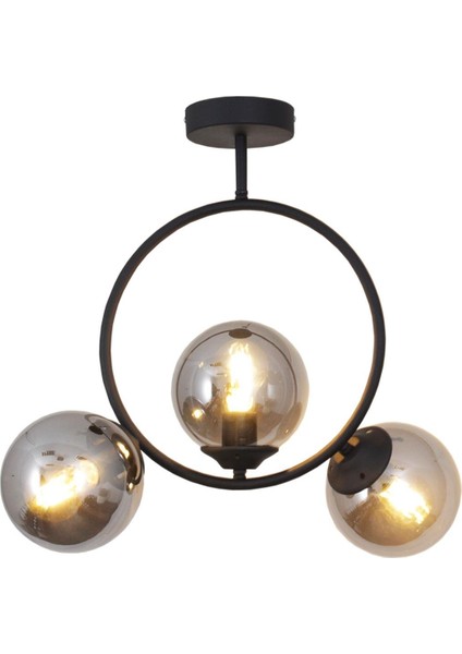 Evren 3 Lü Siyah Avize Füme Camlı Yatak Odası Mutfak Salon Hol Koridor Avize modelleri