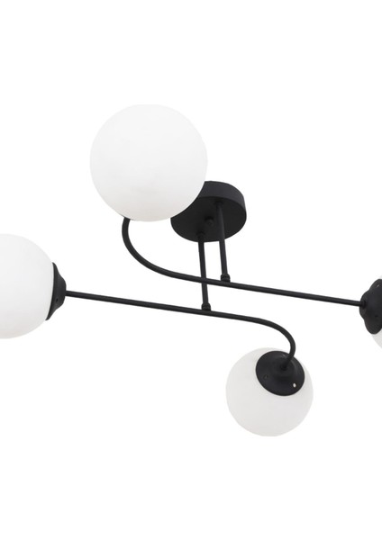 Capri 4 Lü Siyah Avize Beyaz Camlı Dekoratif Tasarım Yatak Odası Mutfak Salon Avize fırsatları