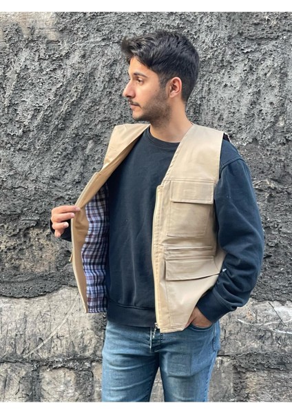 Erkek Yazlık Keten Kumaş Avcı Yelek Çok Cepli 7 Cep Beden Tablosuna Göre Sipariş Veriniz. fiyatları