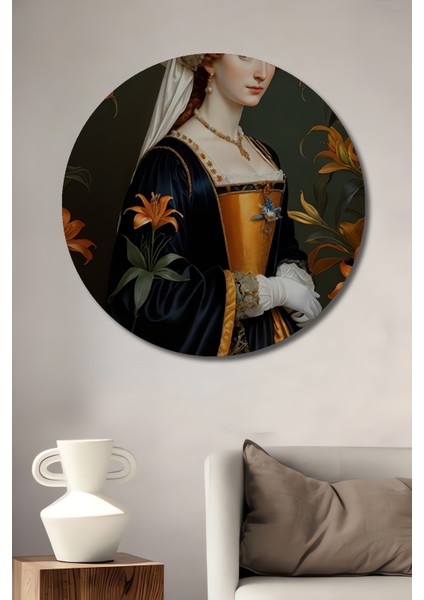 Rönesans Zarafeti Dekoratif Ahşap Mdf Yuvarlak