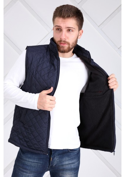 Erkek Lacivert Kapitone Yelek