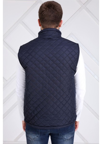 Erkek Lacivert Kapitone Yelek