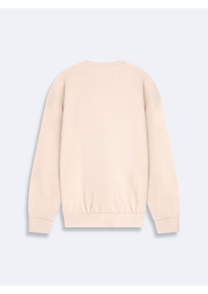 Lorize Sıfır Yaka Uzun Kollu Basıc Kadın Sweatshirt