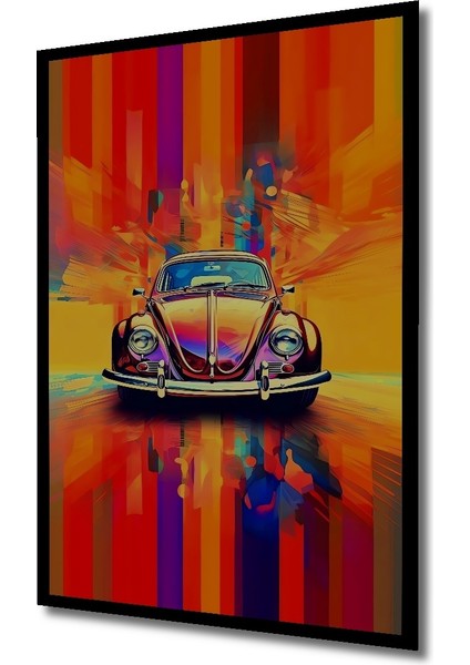 Çerçeve Görünümlü Renkli Retro Vosvos Ahşap Mdf Dikdörtgen Dekoratif Ev,iş Yeri Duvar fiyatları