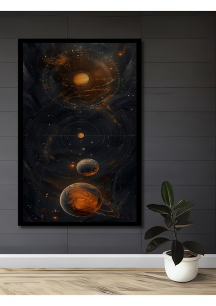 Çerçeve Görünümlü Gızemlı Evrenin Sonsuzluğu Ahşap Mdf Dekoratif Dikdörtgen