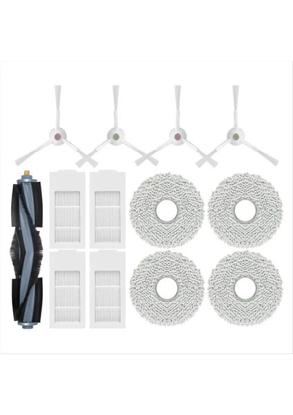 Zemin 3 Istasyonlu Robot Süpürge Yedek Parça Aksesuarları Ana Yan Fırça Paspas Bezi Bez (Yurt Dışından)
