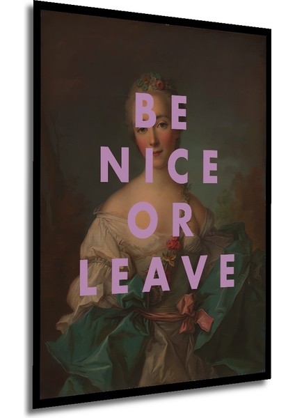 Çerçeve Görünümlü Be Nice Or Leave Barok Tarzı Dekoratif Ahşap Mdf Dikdörtgen modelleri