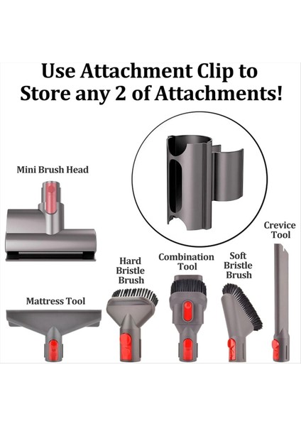 V6 V7 V8 V10 V11 V15 G5 Için Vakum Bağlantı Elemanı Tutucusu Kolay Kurulum 360° Dönebilen Alet Klipsi (Yurt Dışından) modelleri