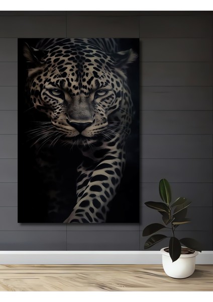 Leopar Asil Durus Dekoratif Ahşap Mdf Dikdörtgen Ev,iş Yeri Duvar