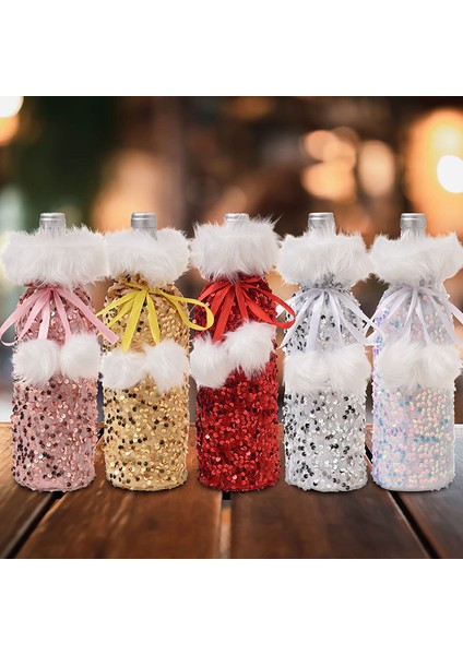 Noel Pullu Şarap Şişesi Kapağı Peluş Dudak Ruju Şarap Kapağı (Yurt Dışından) fiyatları