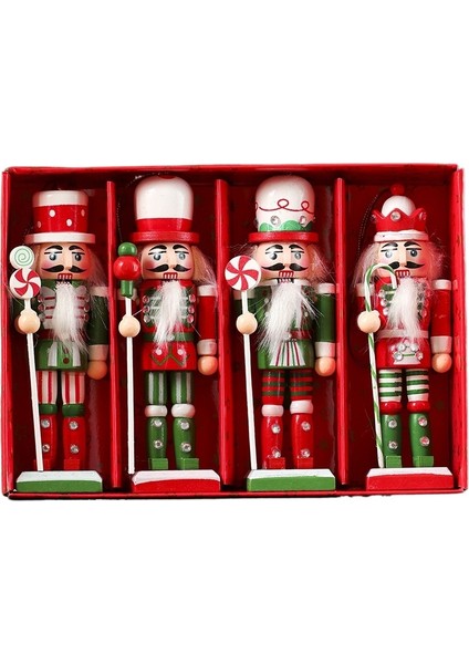 4 Adet Ceviz Asker Ahşap Süs Küçük Noel Süsi (Yurt Dışından)