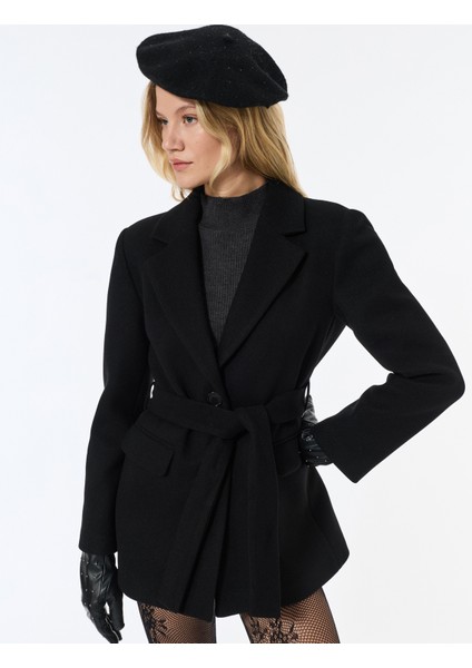 Kısa Kaban Kaşe Kemerli Cepli Kruvaze Uzun Kollu fiyatları