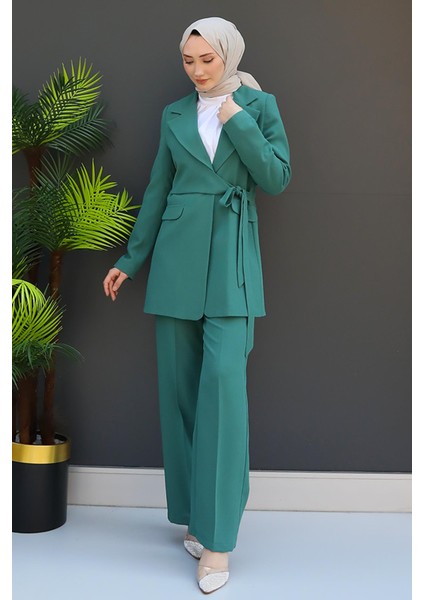 Asimetrik Taşlı Takım Yeşil fiyatları