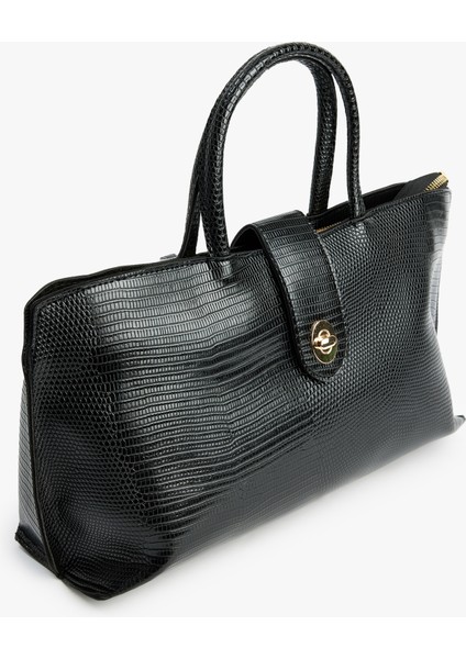 Timsah Derisi Görünümlü Saplı Askılı Omuz Çantası modelleri