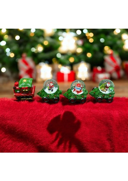 Noel Baba Kar Küresi Tren Dekorasyonu – 3 Vagonlu Sallandığında Kar Yağan Noel Treni, Masaüstü ve Ev Dekoru, Yılbaşı Hediyelik Figür Seti - 7cm x 6cm fiyatları