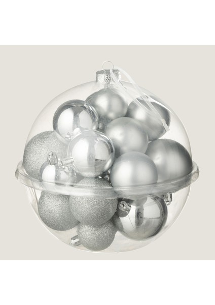 Fewa 24LÜ Yılbaşı Topu Seti Gümüş