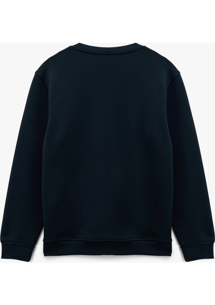 Regular Fit Uzun Kollu Bisiklet Yaka Baskılı Sweatshirt fiyatları