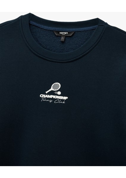 Regular Fit Uzun Kollu Bisiklet Yaka Baskılı Sweatshirt modelleri