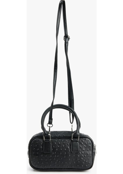 Suni Deri Fermuarlı Saplı Askılı Dokulu Çapraz Çanta modelleri