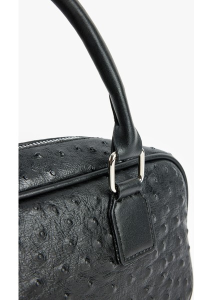 Suni Deri Fermuarlı Saplı Askılı Dokulu Çapraz Çanta fırsatları