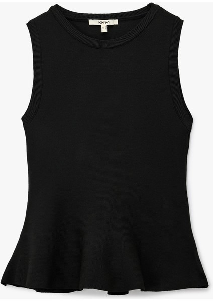 Regular Fit Kolsuz Peplum Bluz