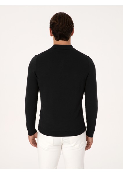 Erkek Siyah Regular Fit Basic Kazak 50318901-VR046 indirimleri