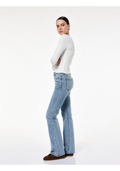 Cepli Pamukluslim Fit Ispanyol Paça Jean Pantolon - Flare Jeans